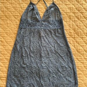 Lace Halter Nightgown in Gray